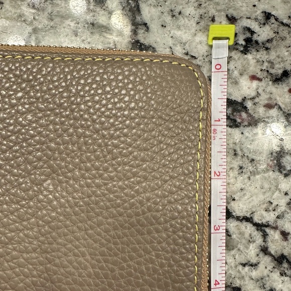 SOLD - Dooney Pebble Grain Zip Around Taupe Wallet - Picture 9 of 12